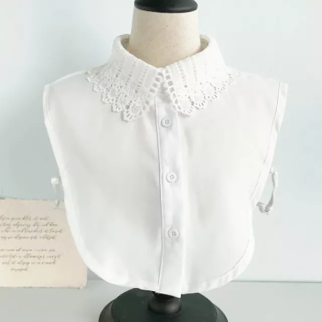 White Choker Women's Lace Detachable Faux Fake False Lapel Shirt Collar Necklace