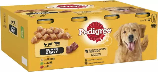 Pedigree Adult - Wet Dog Food - for Adult Dogs - Can Mixed Selection in Gravy -