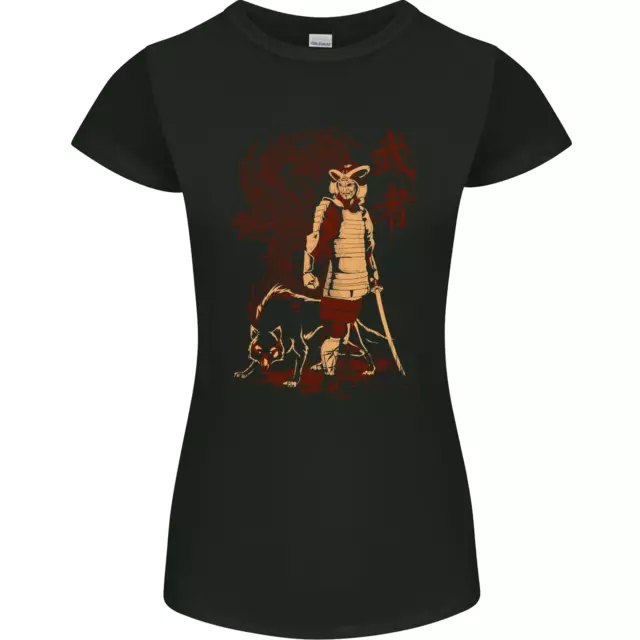 T-shirt donna Dragon Warrior Wolf Dragon Samurai MMA taglio petite