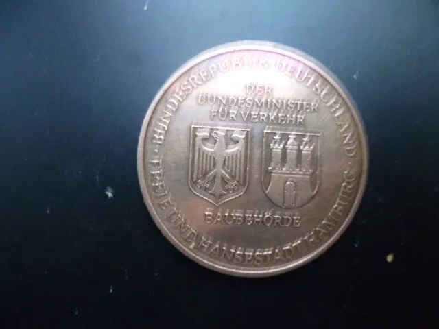 Medaille Elbtunnel 1968 - 1975 Hamburg Bundesautobahn Westliche Umgehung