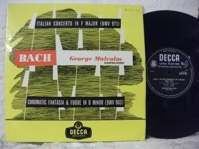 LW 5170 BACH Italian Concerto etc GEORGE MALCOLM Harpsichord DECCA MONO 10" LP