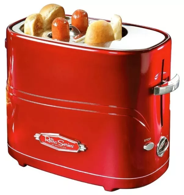 Nostalgia Retro Pop-Up Hot Dog Toaster - Red HDT600RETRORED Cook 2 Dogs At Once!