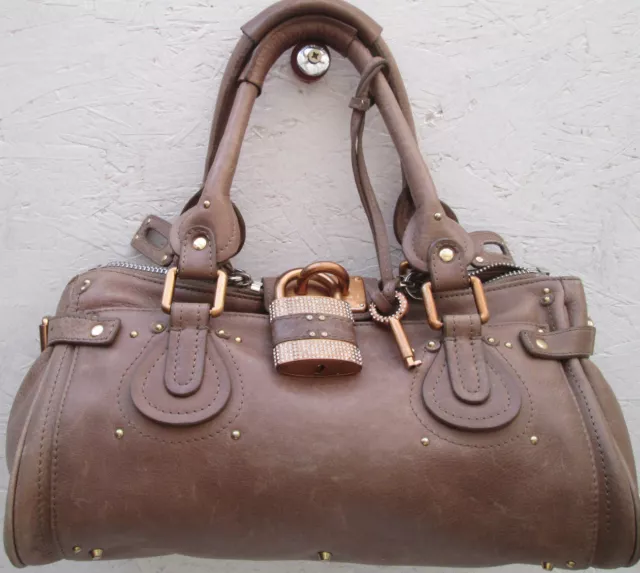 -AUTHENTIQUE  sac à main CHLOÉ Paddington cuir TBEG vintage