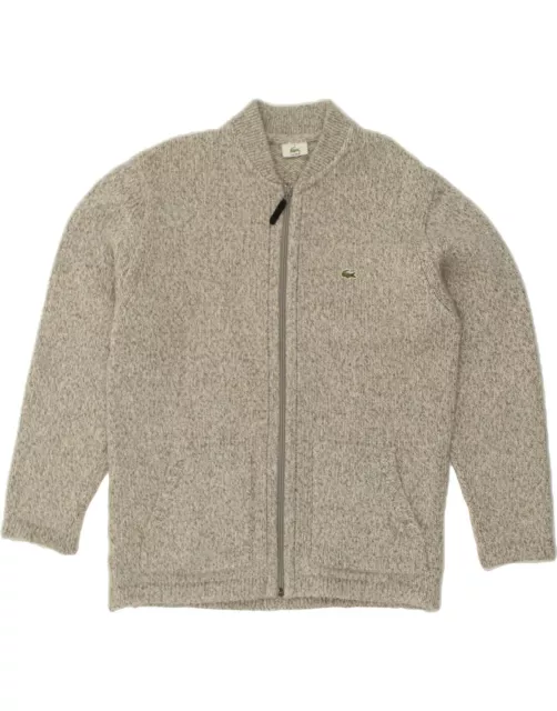 LACOSTE MENS CARDIGAN Sweater Size 5 Large Grey Wool CD07 34.88