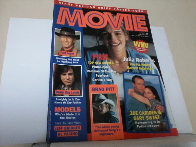 Movie April ' 94 No . 2- Includes (The Pelican Brief Giant Poster ) in V.G.C.