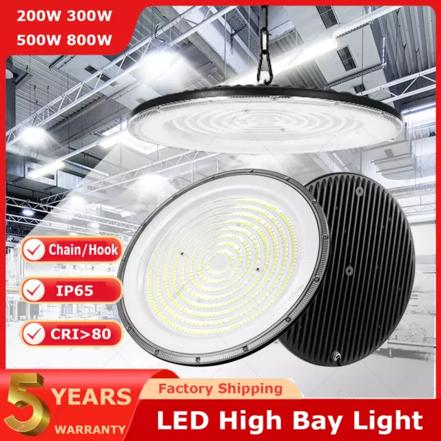 LED High Bay Light 300W/500W/800W Factory Low Bay UFO Warehouse Industrial Light