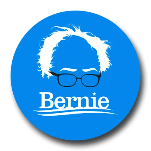 Bernie Sanders Crazy Hair Pin-Back Button - 6 Sizes - Democrat President USA