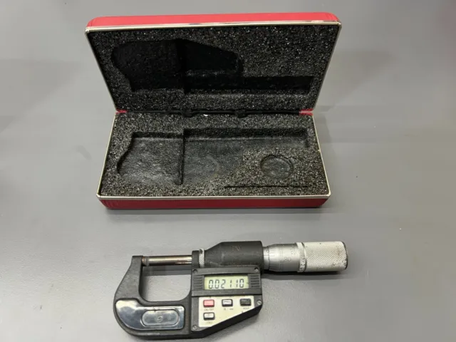 L.s. Starrett No. 734 Digital Micrometer 0-1".  Needs Battery Cover - Works.