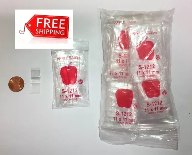 100 Count Clear 1.0 x 1.0 baggies 1010 mini ziplock reclosable bags  26mmX26mm
