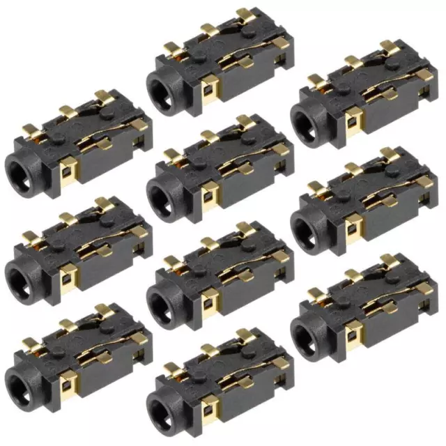 10Pcs PCB Mount 2.5mm 6 Pin Socket Stereo Audio Video Connector PJ-242B