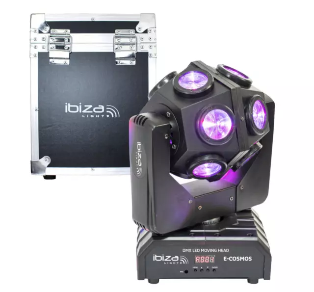 Ibiza Licht E-Cosmos Retro LED DJ Lichteffekt beweglicher Kopf inkl. Flightcase