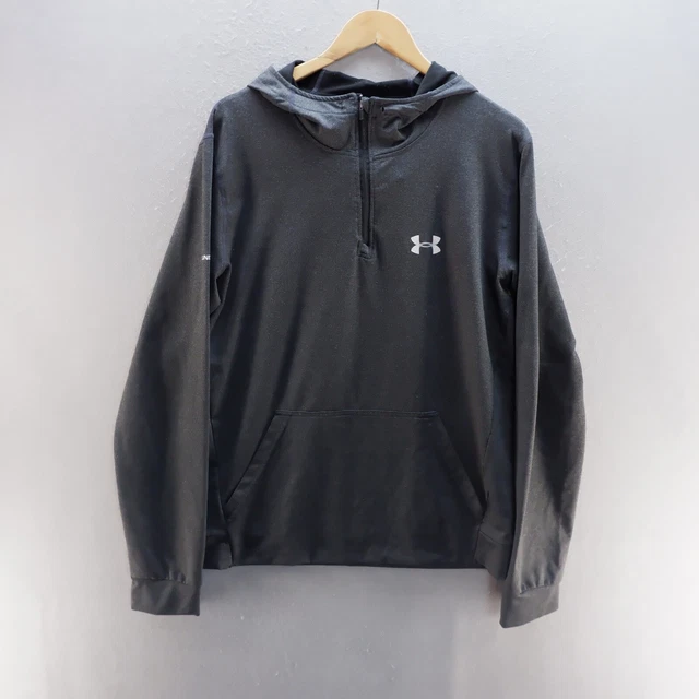 Felpa con cappuccio Under Armour XL logo grigio manica lunga compressione abbigliamento attivo uomo