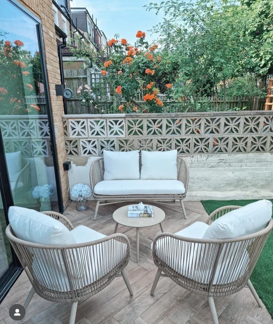 ALDI GARDENLINE ROPE Effect Coffee Set Table Chairs & Aldi Gardenline