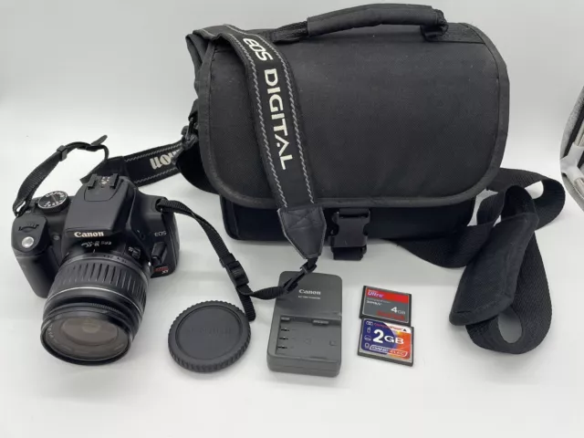 Canon EOS Digital Rebel XT DS126071 DSLR Camera W/ EFS 18-55mm Lens TESTED Plus