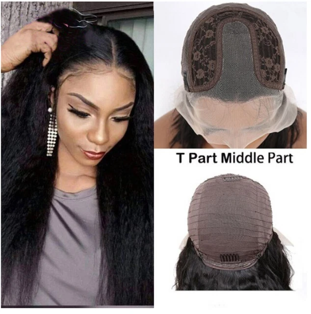 Perruque Cheveux Humains Brésilienne - Style Afro Kinky Straight - Longueur 18" - Noire - Neuve Avec étiquettes