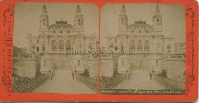 Monaco Monte-Carlo Fassade des Kasino Stereo Vintage Ca 1870