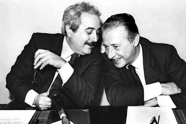 Poster Manifesto Locandina Fotografia Stampa Vintage Falcone Borsellino 50x70 Cm