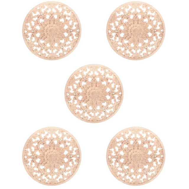 5pcs Holzapplikation Dekorative Holzapplikation Holz geschnitz