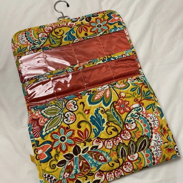Vera Bradley Hanging Organizer Travel Jewelry Makeup Yellow Provencal Floral