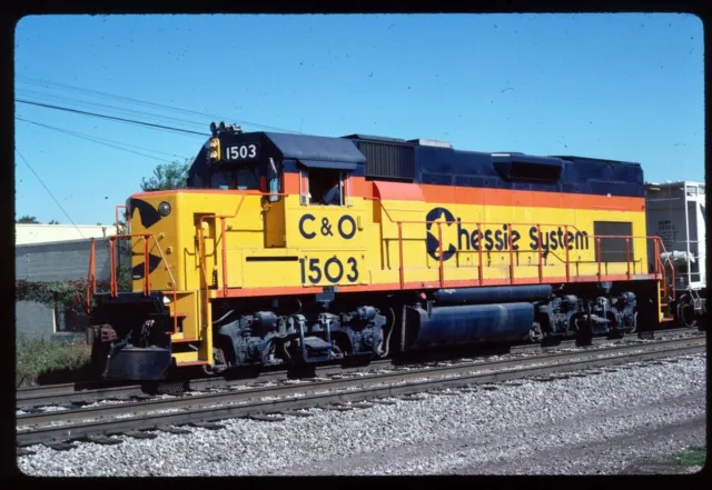 Original Rail Slide - C&O Cheaspeake & Ohio Chessie 1503 Dolton IL 10-6-1983