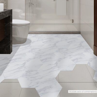 Pegatina impermeable para piso de baño autoadhesiva mármol vinilo piso de PVC