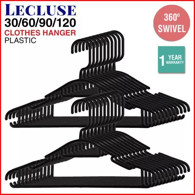 Plastic Coat Hangers Clothes Bulk Black Clothing Coathangers Shirt Suit Swivel