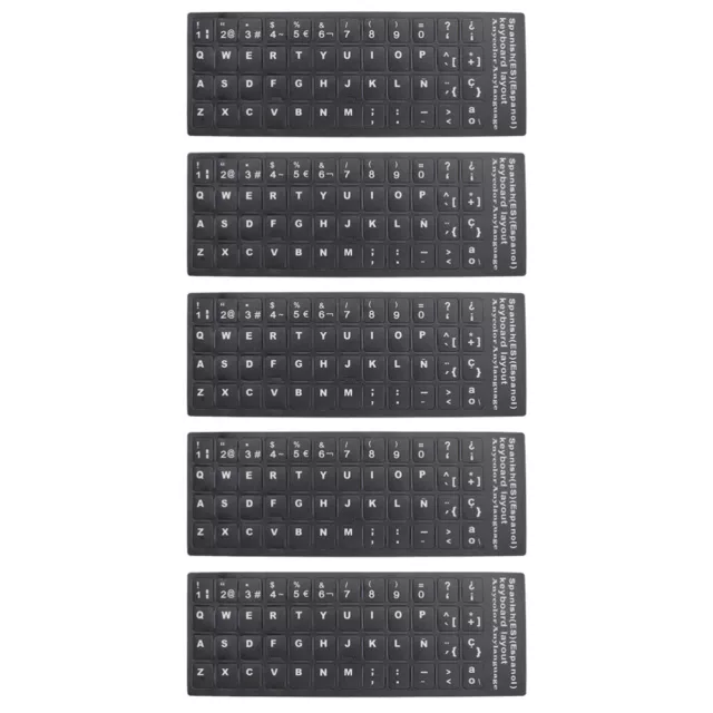 5 Sheets Laptop Stickers Language Keyboard Multilingual PVC Cover