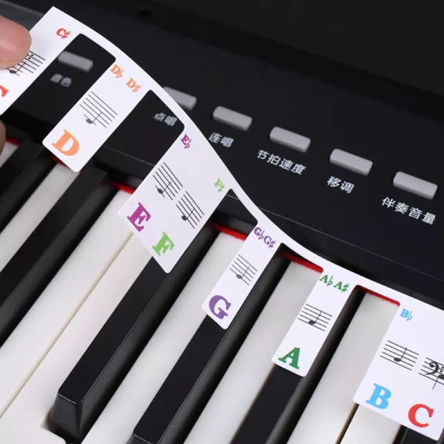 Piano Stickers For 61 / 88 Key Keyboards Piano Learner Key Note Sticker