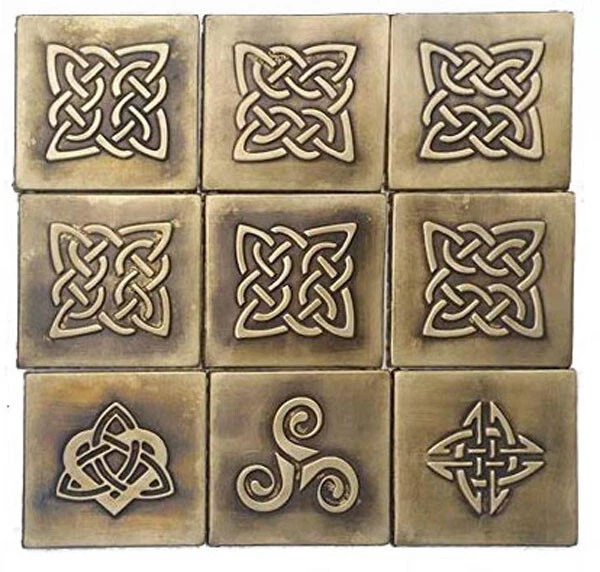 Metal Tiles - Brass Tiles - Metal Backsplash - Brass Backsplash - Celtic Motive