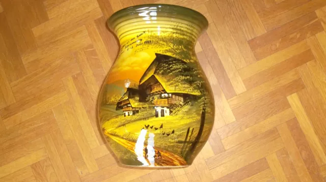 Vase SMF Majolika Schramberg Dekor Schwarzwald handgemalt 8 - VdK Wittmung 1955