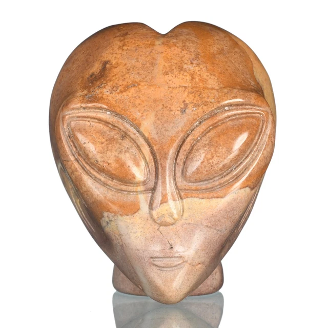 Artesanías de cráneo alienígena jaspe mookaita natural tallado a mano de 1,69" 36E74