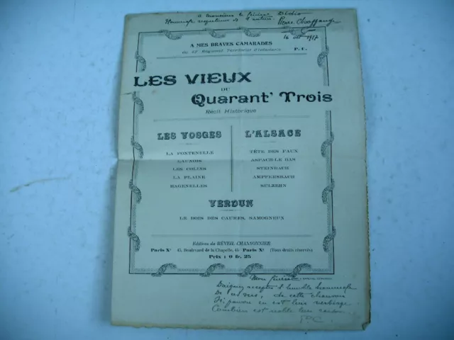 military WWII LES VIEUX DU QUARANT' TRES dedicated chaffange