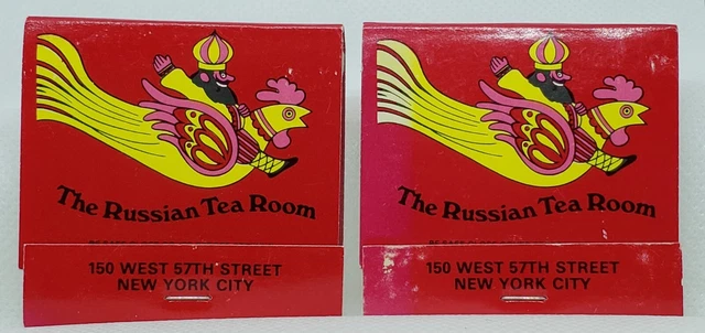 2 vintage Russian Tea Room full, unstruck matchbooks; a New York City classic