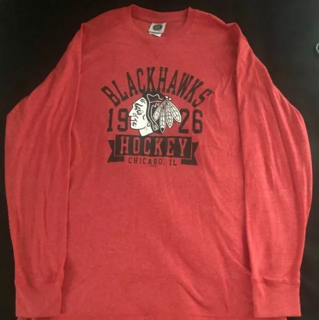 CHICAGO BLACKHAWKS NHL LICENSED PROD.M's XL LS TEE (USED) w/STANLEY CUP TIX STUB 3