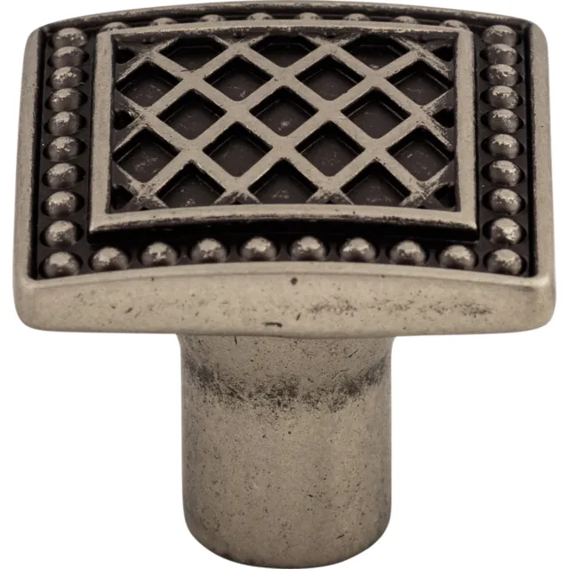 Top Knobs Cabinet  Trevi Square Knob 1 1/4 Inch Pewter Antique