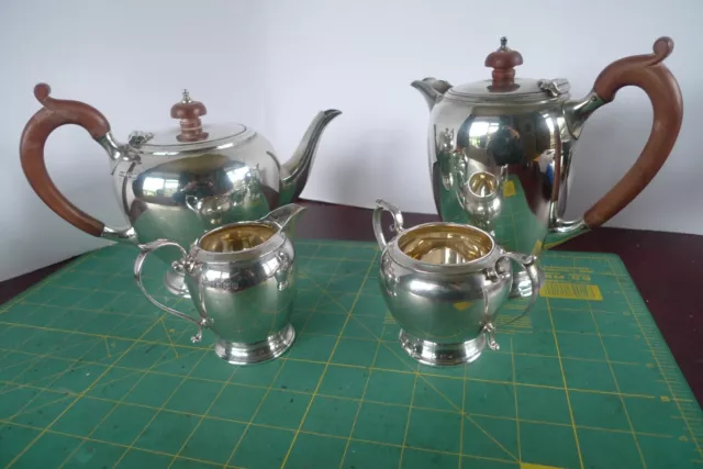 Mappin and Webb Sterling Silver Four Piece Tea /Coffee Set Sheffield 1962 1050gm
