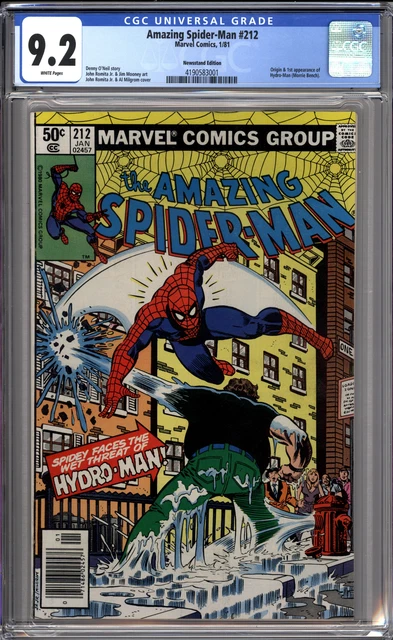 AMAZING SPIDER-MAN #212 (1981 Marvel) CGC 9.2 NM-1ST HYDRO-MAN NEWSSTAND