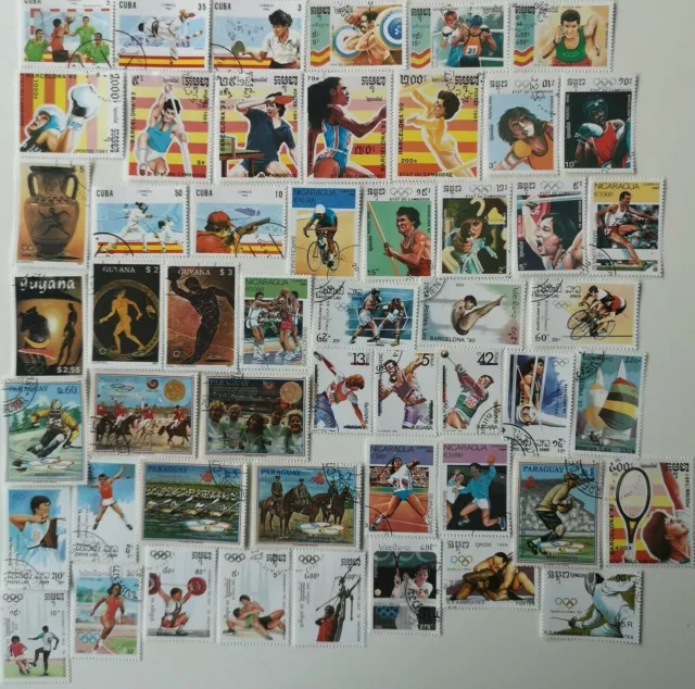 Olympics - Summer 1992 Barcelona Stamps Collection - 50 & 100 Different