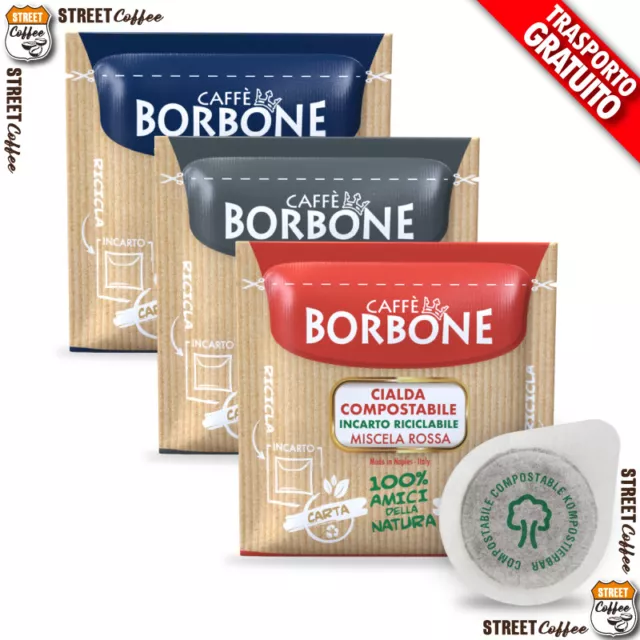 150 ASSAGGIO MIX CIALDE BORBONE FILTROCARTA ESE44 ROSSA BLU NERA gratis