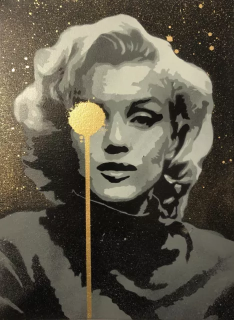 Marilyn Monroe and The golden drip Schöne Arbeit vom Streetart Künstler 13.13.