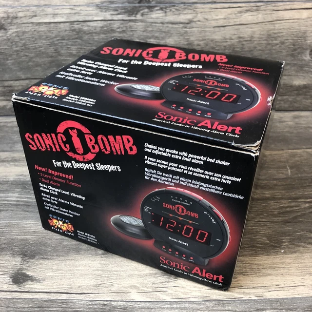 SONIC ALERT Sonic Bomb Dual Alarm Clock with Bed Shaker Vibrator and