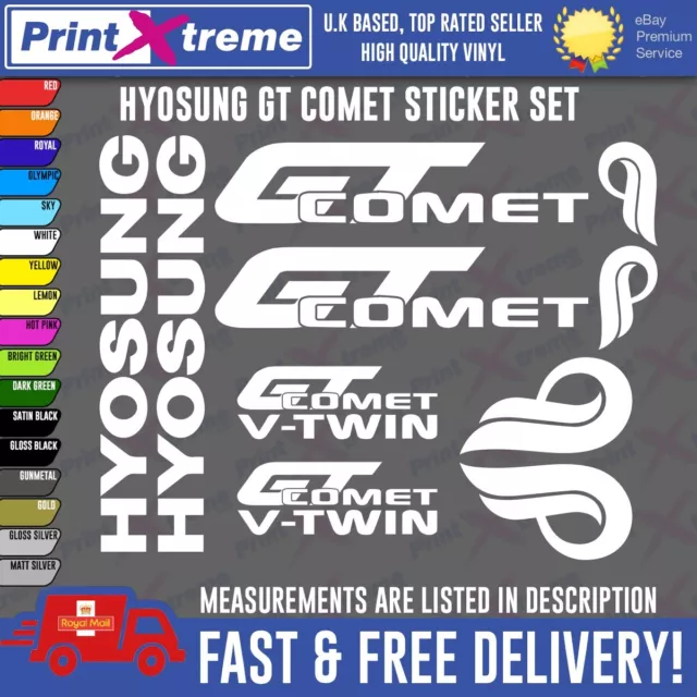 Hyosung GT COMET  Decals/Stickers ALL COLOURS AVAILABLE Comet GT R GT 125 R