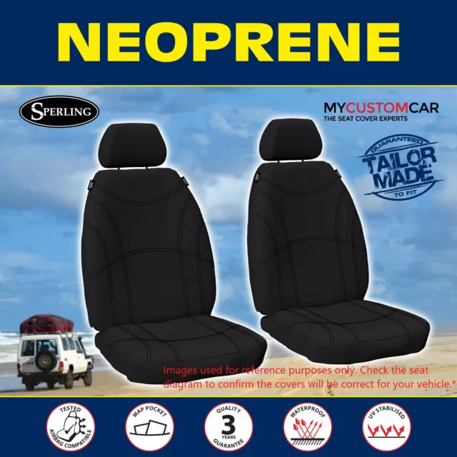 For Toyota HiLux Dual Cab 2009-2015 Neoprene FRONT Seat Covers Waterproof Car