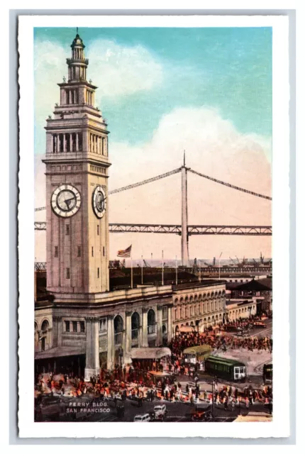 Ferry Building San Francisco California CA UNP WB Postcard T9