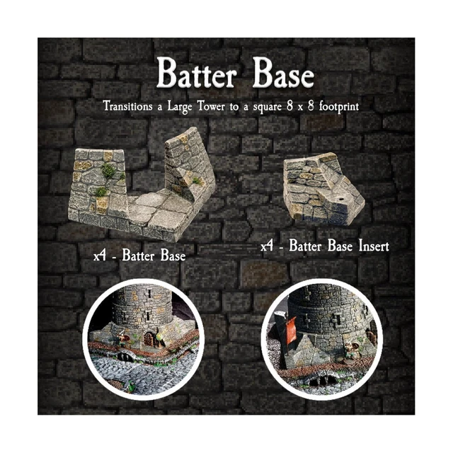 Dwarven Forge Castle Builder Batter Base Large Tower NM Dwarven Forge Castle Builder Batter Base Large Tower NM