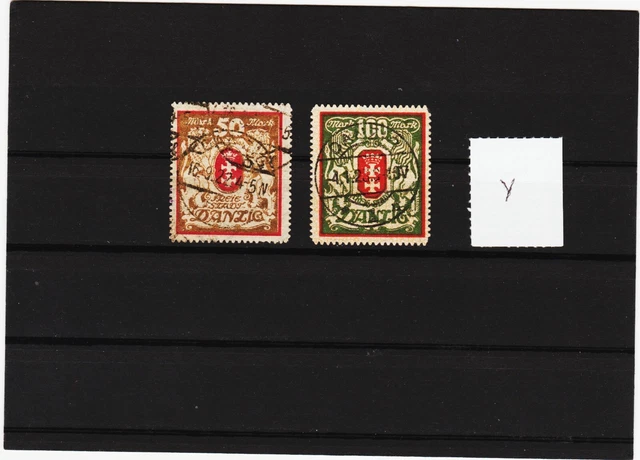 Freie Stadt Danzig 1922 Satz Freimarken gestempelt Michel Nr.100-101Y