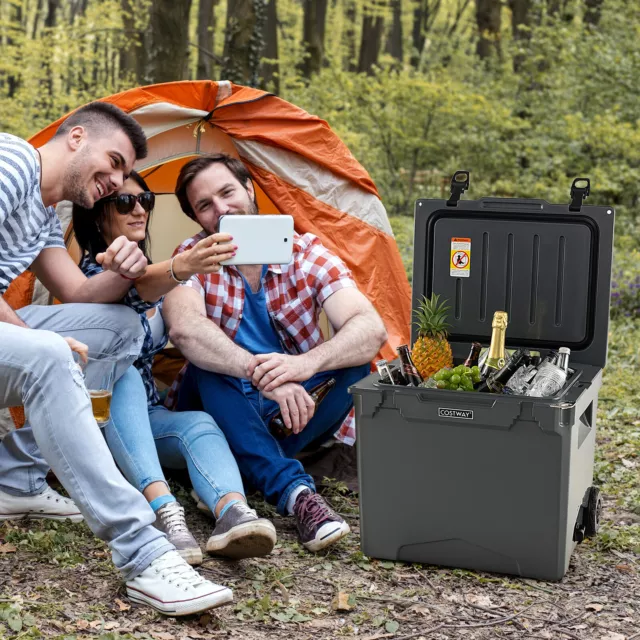 40L Hard Cooler with Wheels and Handle Portable Rotomolded Ice Chest for Picnic 2