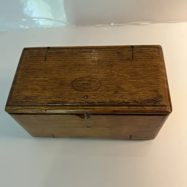 Vintage Singer Sewing Machine Oak Wood Puzzle Box with Attachments - Read