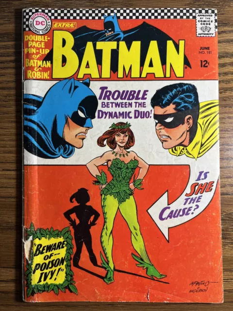 Batman 181 1St Appearance Of Poison Ivy Infantino Cover Dc Comics 1966 Vintage