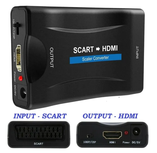 SCART to HDMI Converter Adapter Composite Audio Video Adapter DVD SKYBOX 1080P